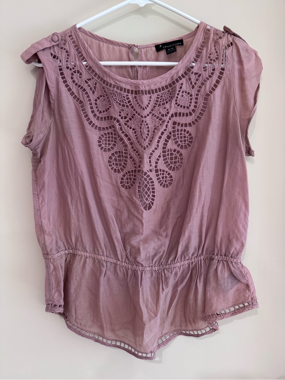 Lush & Luxe Mauve Lace-Detail Top